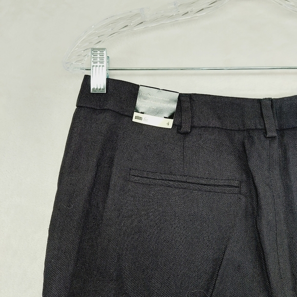 New Jones New York Slim Fit Black Pockets Linen Blend Career Capri Pants P6208 - Picture 5 of 9